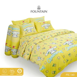 Fountain FTC140 การ์ตูน Cinnamoroll ลิขสิทธิ์แท้ Sanrio สัมผัสนุ่มลื่น ชุดเครื่องนอนฟาวน์เทน ผ้าปูที่นอน ผ้านวม