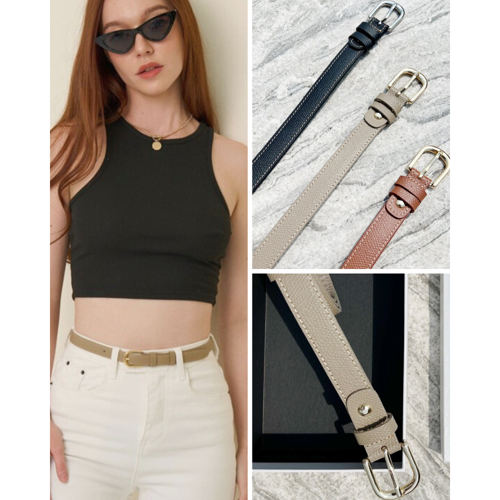 CHNiiNiN Boston timeless belt  เข็มขัดผู้หญิง เข็มขัดหนังแแท้