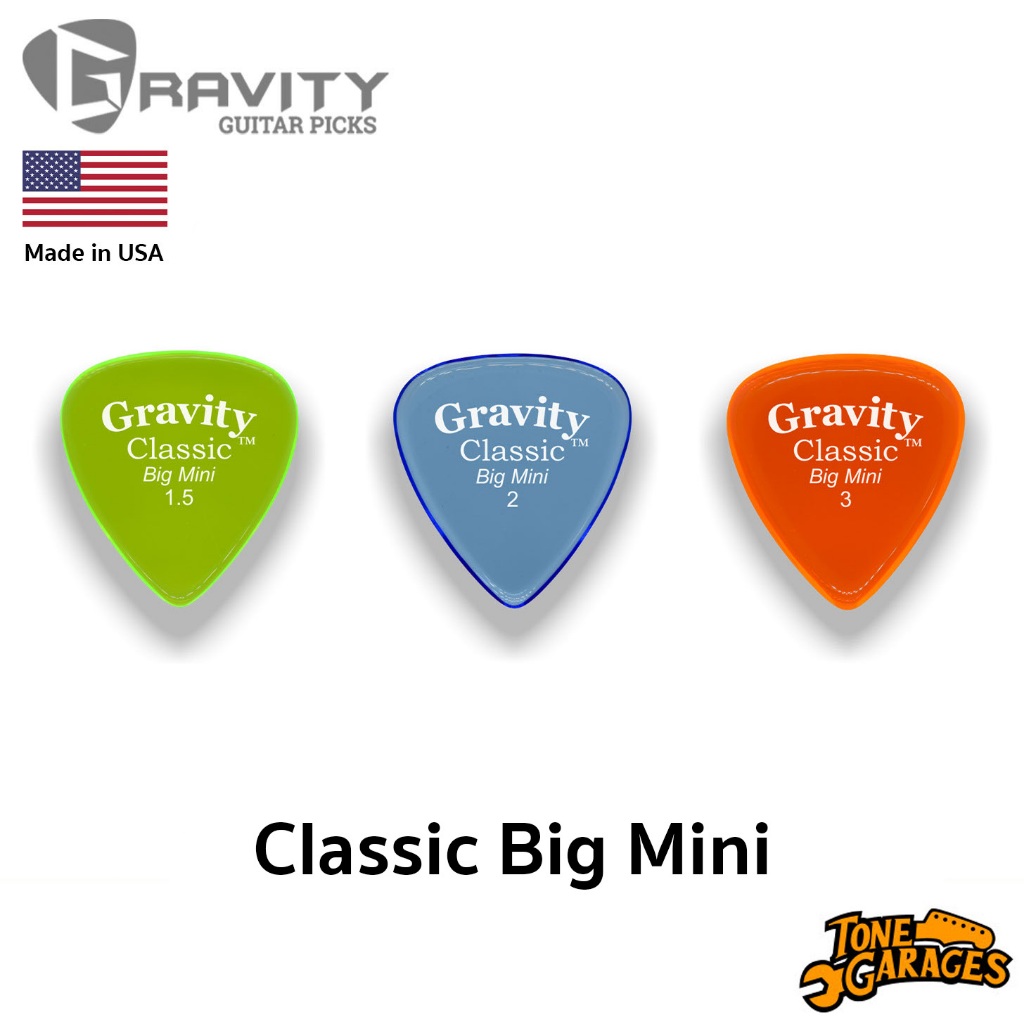 ปิ๊กกีต้าร์ Gravity Picks Classic Big Mini ปิ๊กอะคริลิคขัดขอบเรียบ ของแท้ (หลายขนาด)
