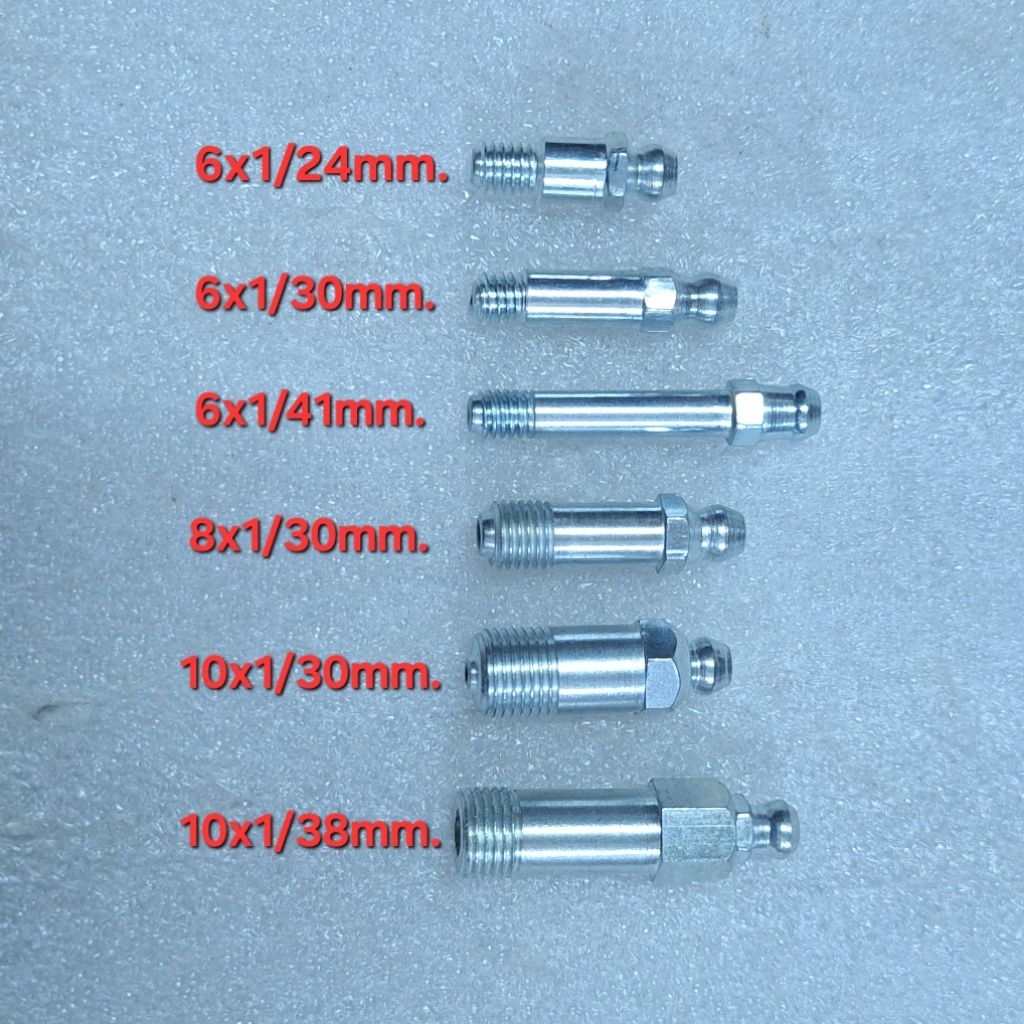 หัวอัดจารบีเเบบยาวM6,M8,M10 (pitch1.0)(25G)