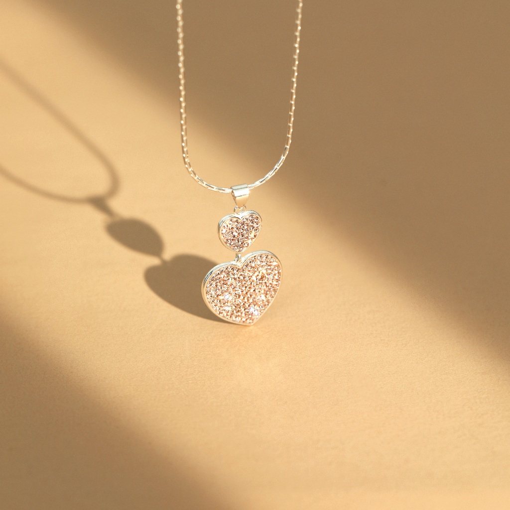 Louis Montini (Jewelry) Sterling Silver 925 Necklace สร้อยคอเงินแท้ 92.5% สร้อยคอผู้หญิง รูปหัวใจ LJNC13 ราคา ถูกที่สุด ดีลบีเคเค แกลเลอรีภาพที่ 5