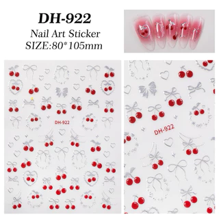 สติกเกอร์ติดเล็บ สำหรับตกแต่งเล็บ ลายสตอเบอรี่ ลายเชอรี่ 3D แผ่นละ 9 บาท