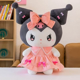ตุ๊กตานุ่มรูปการ์ตูนแมวน่ารัก 30/50cm ตุ๊กตายัดนุ่น การ์ตูนอนิเมะสไตล์ม่วงดำ กระต่ายหวาน ของเล่นสำหรับเด็ก