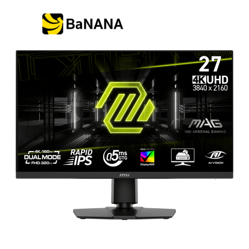 จอมอนิเตอร์ MSI MAG 272URDF E16 Gaming Monitor (IPS Dual Mode 4K 160Hz/FHD 320Hz) by Banana IT
