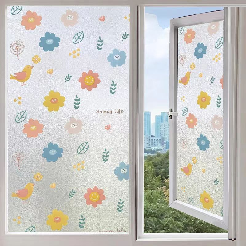 ฟิล์มติดกระจกสูญญากาศ ✨ กันร้อน≥99.5%+กันมองเห็น หลายลาย/หลายขนาด(45×200,60×200,90×200ซม.) ไม่ต้องใช้กาว! #ฟิล์มประหยัดค