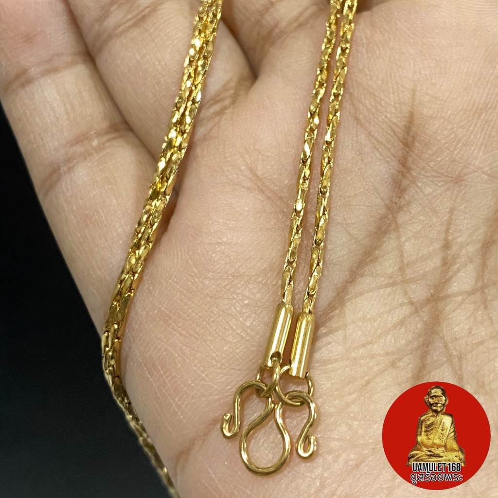 สร้อยสแตนเลสทองเลเซอร์ 18k ลายเกลียวแท่ง หนา 1.2 มิล ความยาวตั้งแต่ 18-24 นิ้ว