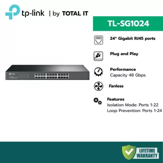 (พร้อมส่ง) TP-LINK TL-SG1024 สวิตช์ 24 พอร์ต Gigabit สําหรับตู้ Rack 19 นิ้ว ประกันศูนย์