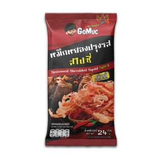 [แพ็คสุดคุ้ม 6 ซอง] GoMuc โกหมึก หมึกหยองปรุงรสสไปซี่ 24 กรัม Seasoned Shredded Squid Spicy