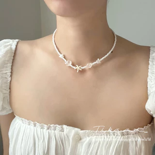 (Ready to Ship🇹🇭) ✨Cute Handmade Shell & Starfish Necklace – Beach Style สร้อยเปลือกหอย 🐚สร้อยปลาดาวไปทะเล 🌴✨