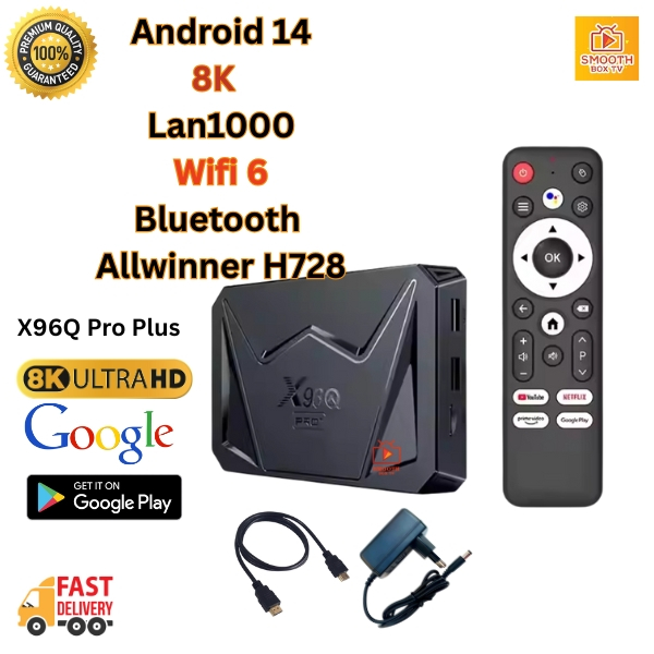 ตัวใหม่ล่าสุด แอนดรอย 14 Wifi 6 รุ่น X96Q Pro Plus  Lan 1000  Ram 4 Rom 32  ดูฟรีไม่มีรายเดือน