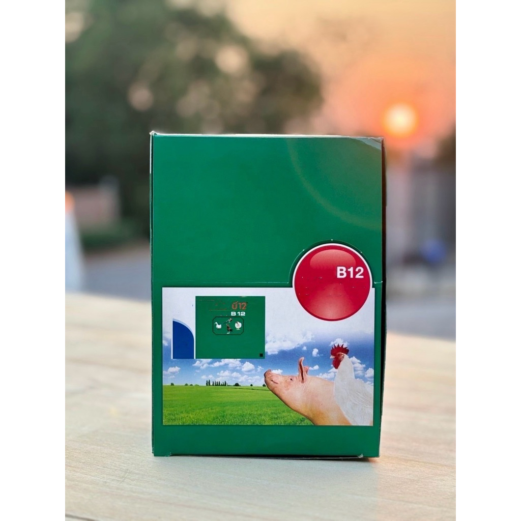 อาหารนก ไก่ กล่องสีเขียว B12 เบทาโกร ขนาด20กรัม ยกกล่อง50ซอง