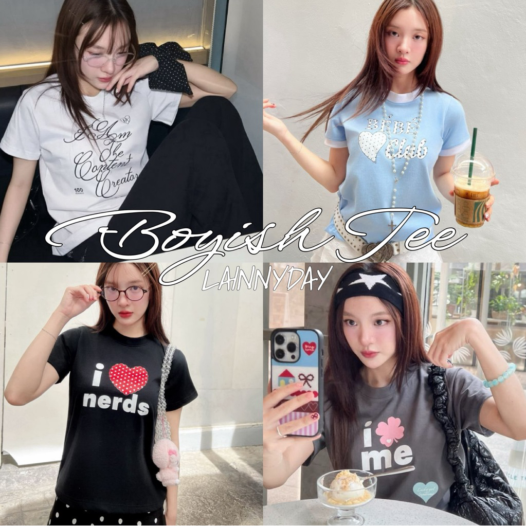 เสื้อ Baby tee ตัวยาว อก 38 นิ้ว รุ่น Boyish tee