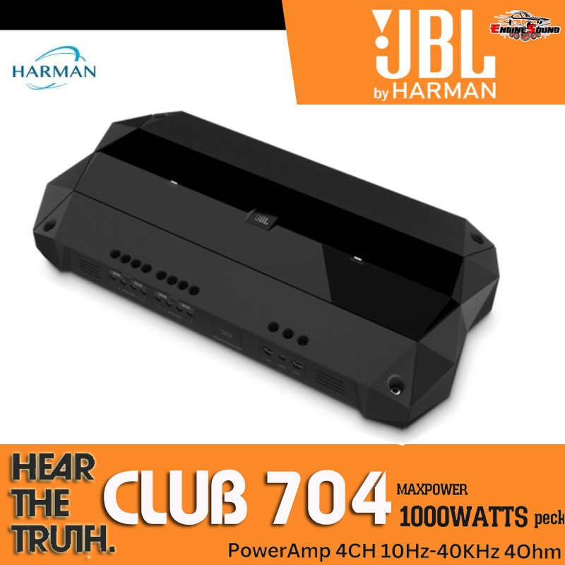 JBL CLUB-704 เพาเวอร์แอมป์ 4 แชนแนลติดรถยนต์ เสียงจัดเต็มแรง คมชัดทุกจังหวะ เสียงแน่น เบสลึก ควบคุมง