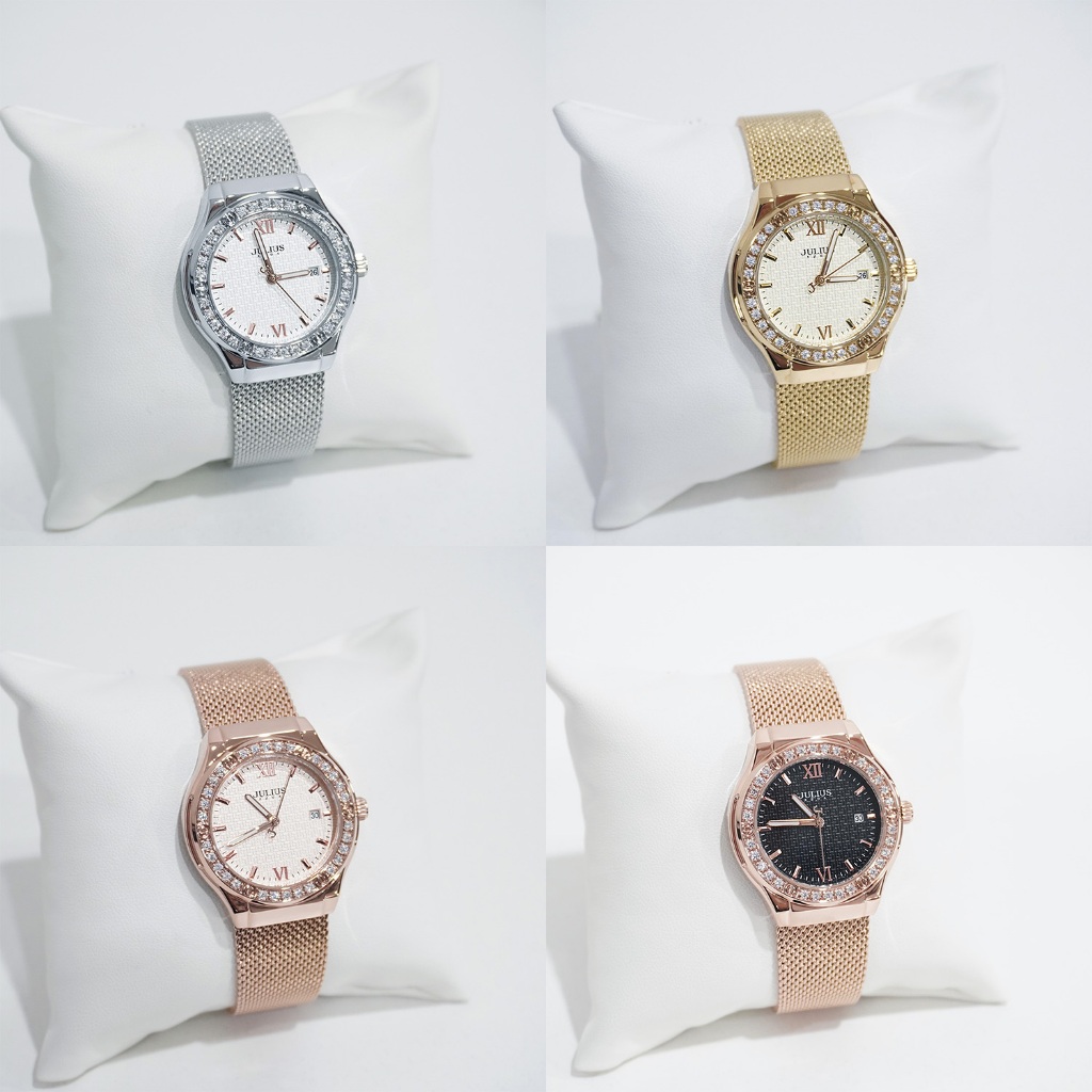 Julius นาฬิกาข้อมือผู้หญิง สายสแตนเลส รุ่น JA-1550,JA-1550A,JA-1550B,JA-1550C,JA-1550D