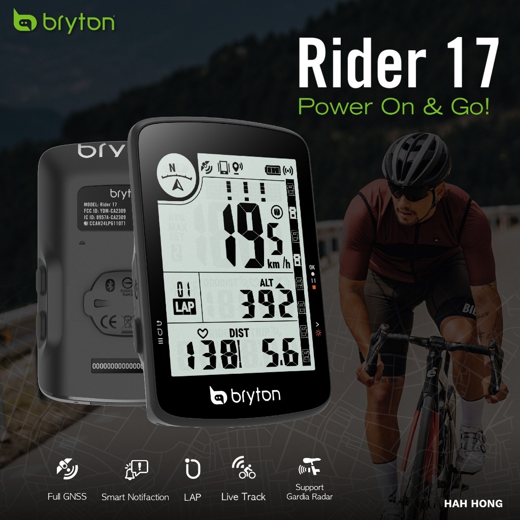 New2025 ไมล์จักรยาน Bryton Rider 17 รุ่นใหม่ แบตอีดทนนาน สินค้าบริษัท