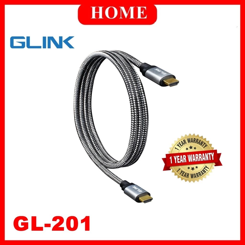 GLINK HDMI 2.0 Cable 4K สายถัก GL-201 คุณภาพดี 4K Ultra HD Resolution 3M/5M/10M