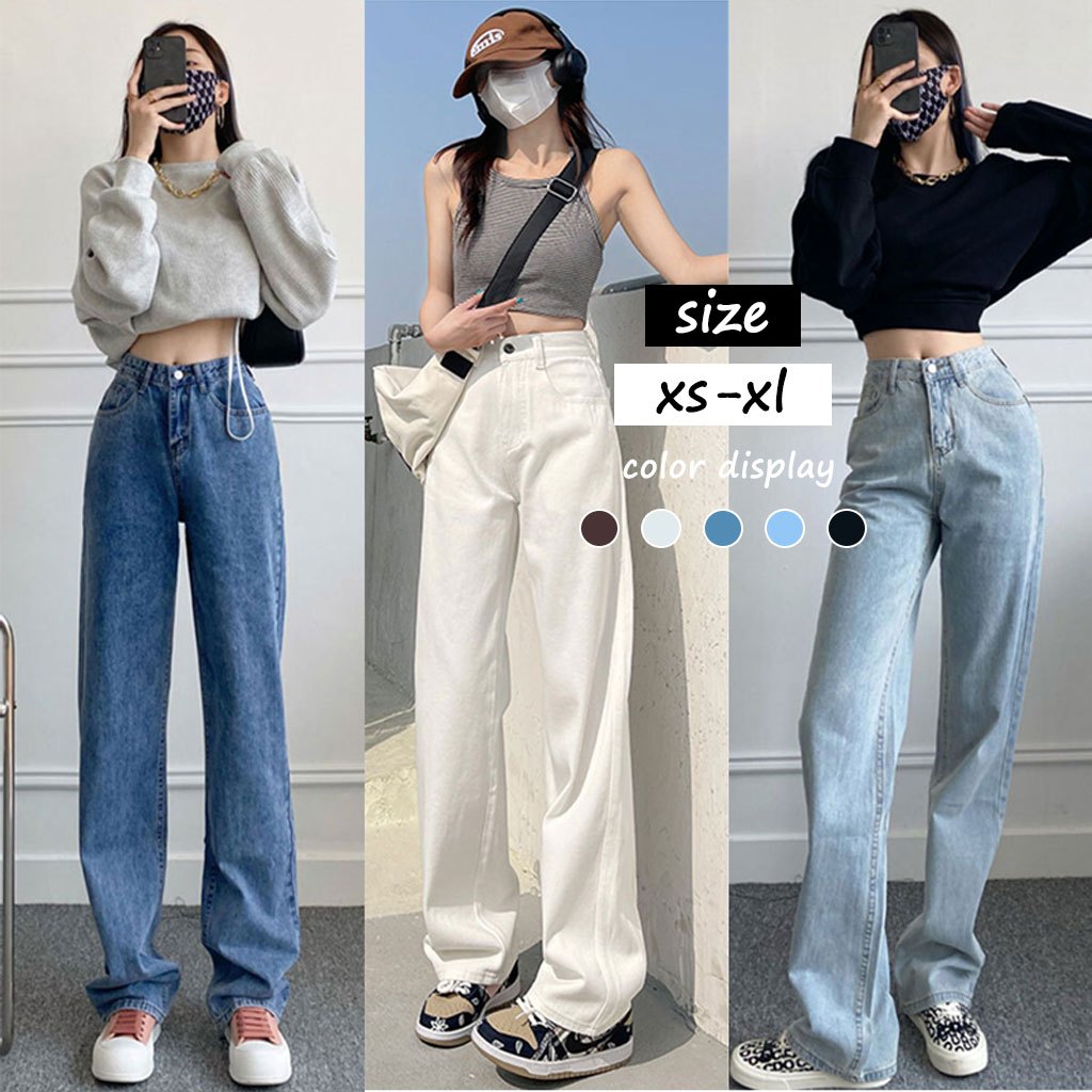 กางเกงยีนส์ผู้หญิง กางเกงยีน ยีนส์ กางเกงยีนส์ ขายาว jeans pants