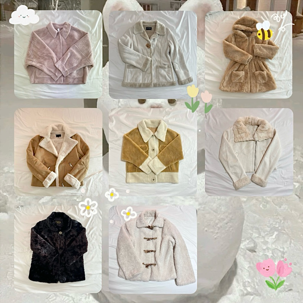 🌨️ เสื้อขนสัตว์กันหนาว เสื้อกันหนาว เสื้อบุขนกันหนาว มือสอง ☃️ ควรเผื่อ size 2-4 นิ้วจากอกจริงนะคะ