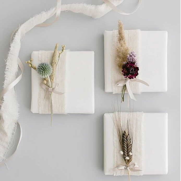 กระดาษห่อสไตล์ครีมนุ่ม ธรรมชาติ Cream Aesthetic Wrapping & Ribbon Minimalist Style