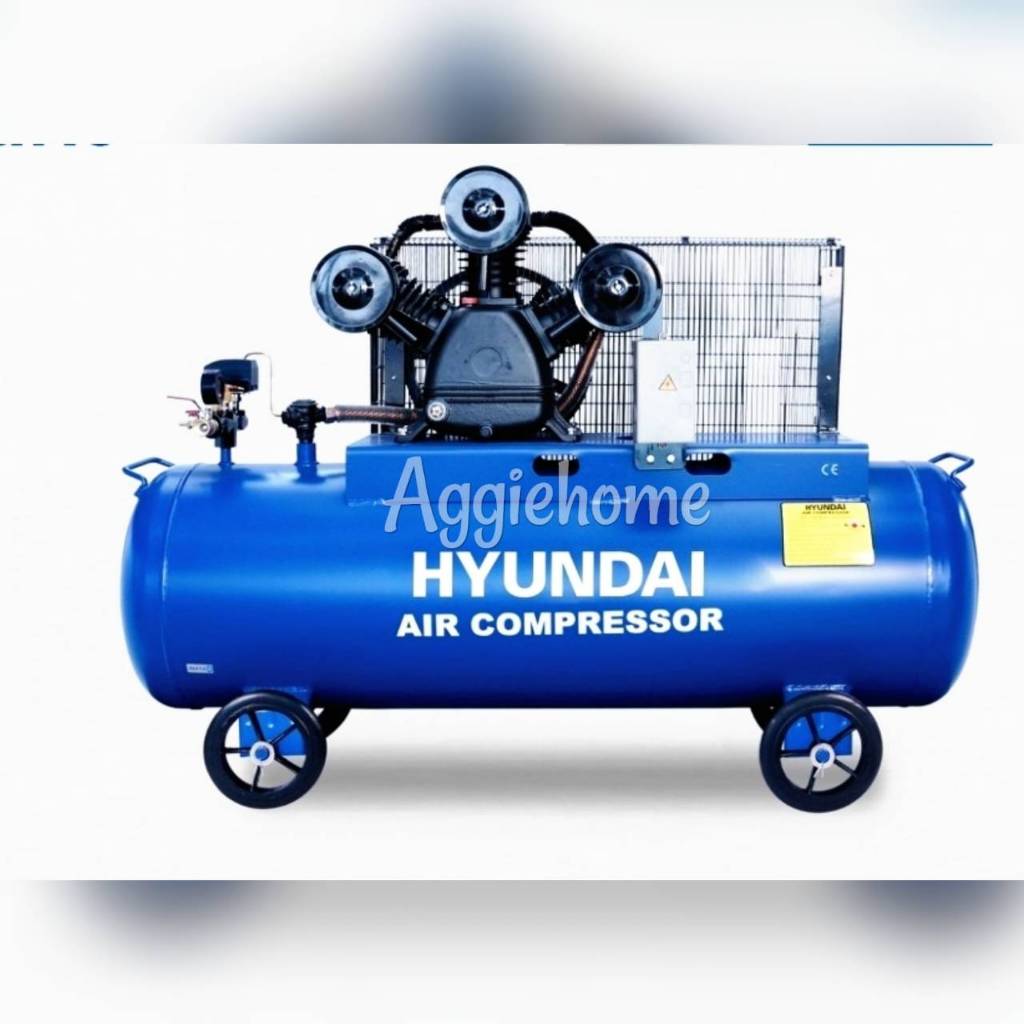 HYUNDAI ปั๊มลมสายพาน รุ่น HD-1003/340 (ไม่รวมมอเตอร์) ขนาด 340ลิตร 3ลูกสูบ AIRCOMPRESSOR ปั๊มลมอุตสา