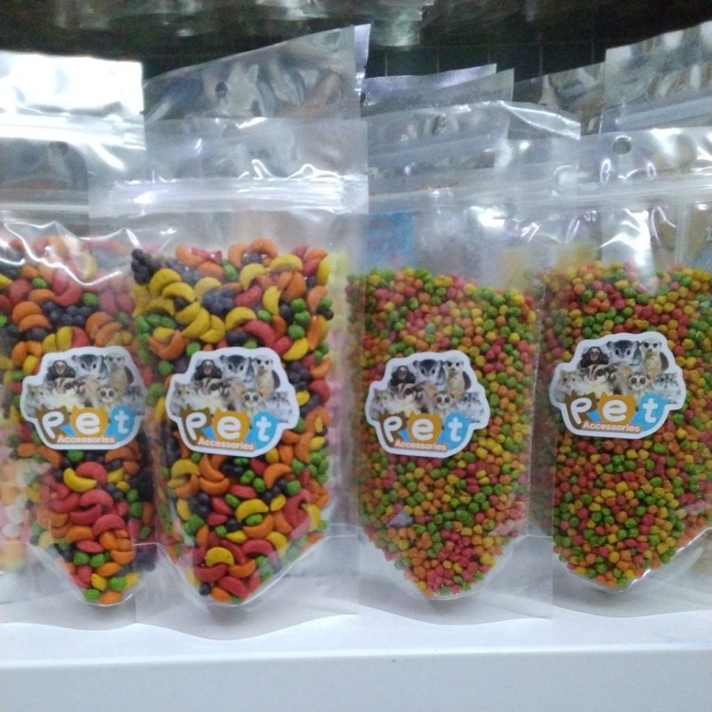 ผลไม้รวมอัดเม็ดอาหารเสริมสำหรับสัตว์ฟันเเทะ 100g.