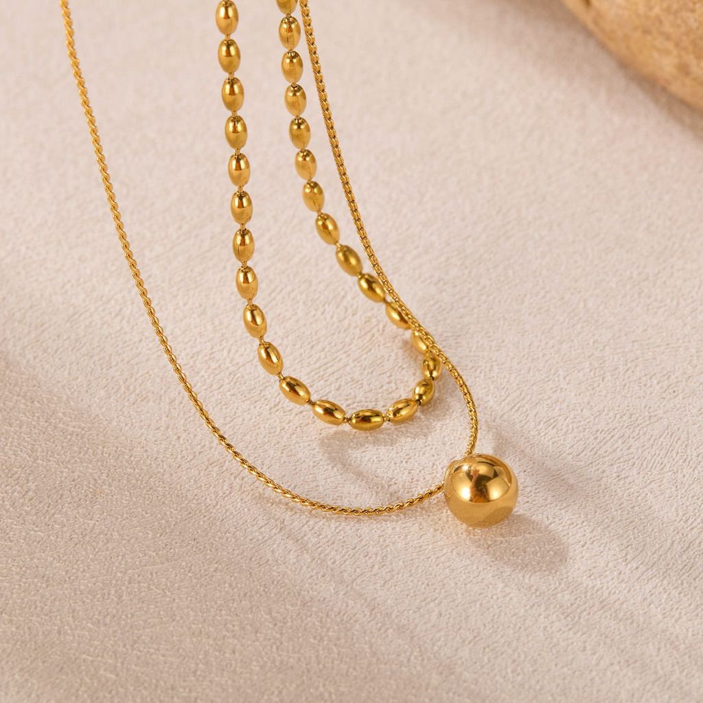 Madame luxury - สร้อยคอ สร้อยคอเกาหลีเกาใจ สร้อยคอแฟชั่น ไม่ลอกไม่ดำ 2เรเยอร์ รหัสสินค้า 05 - รูปที่ 3