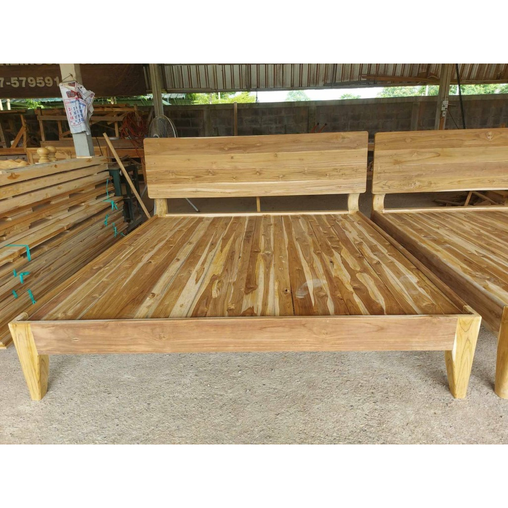 เตียงนอนมินิมอลไม้สักแท้100%((ส่งฟรียกเว้นภาคใต้มีค่าจัดส่งแยกไม่รวมกับระบบ))￼