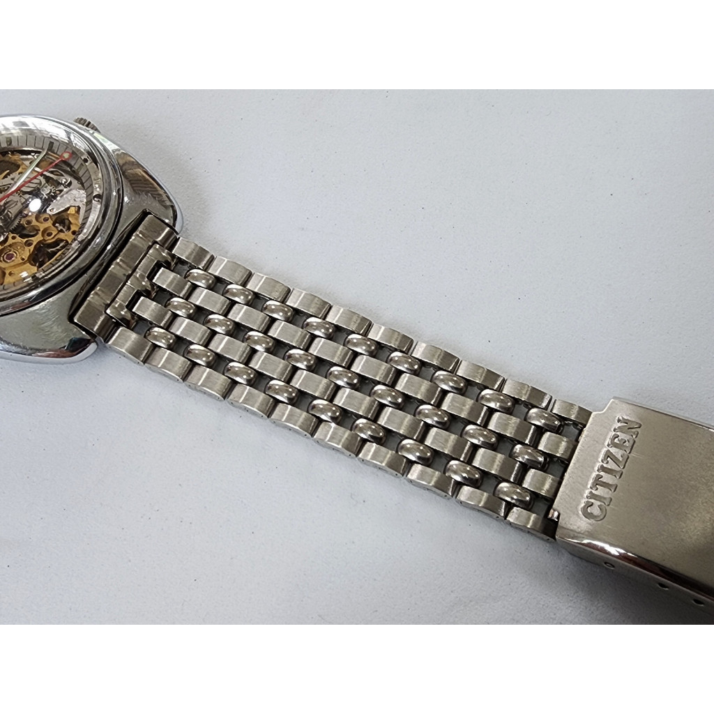 สายนาฬิกา Citizen vintage 18mm เม็ดรวงข้าว หัวตรง สแตนเลส สีเงิน ของแท้ใหม่เก่าเก็บ ใส่ skeleton สิง