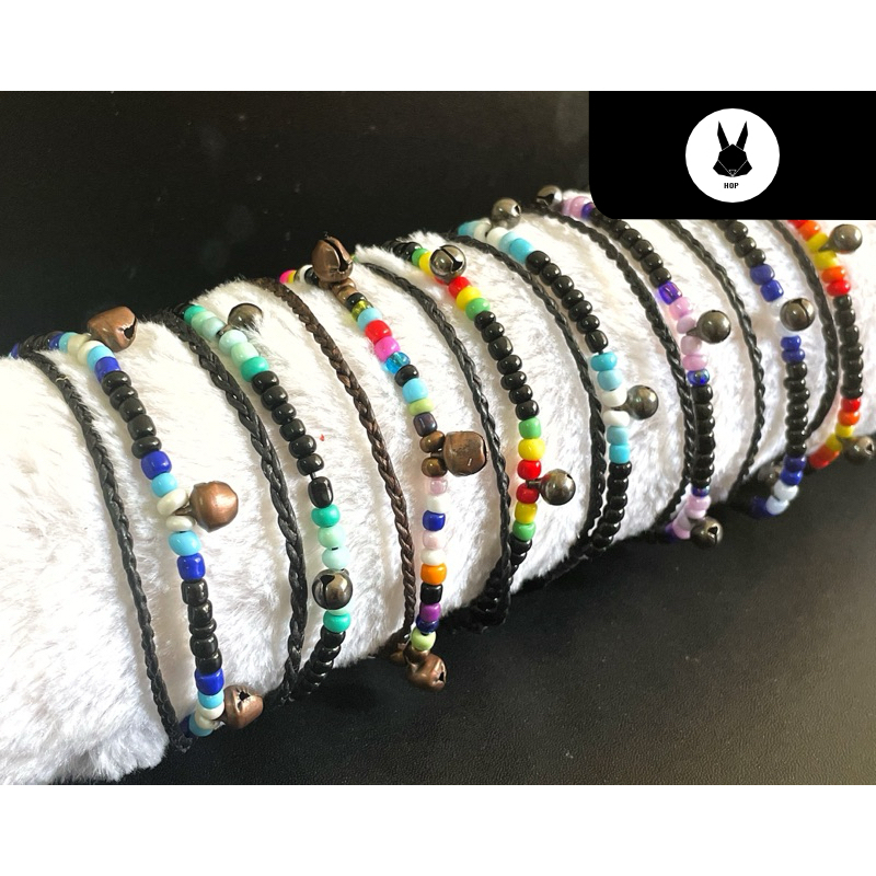 [ พร้อมส่งจากไทย] สร้อยข้อมือลูกปัด+กระดิ้ง (มีเสียง)สองชั้น