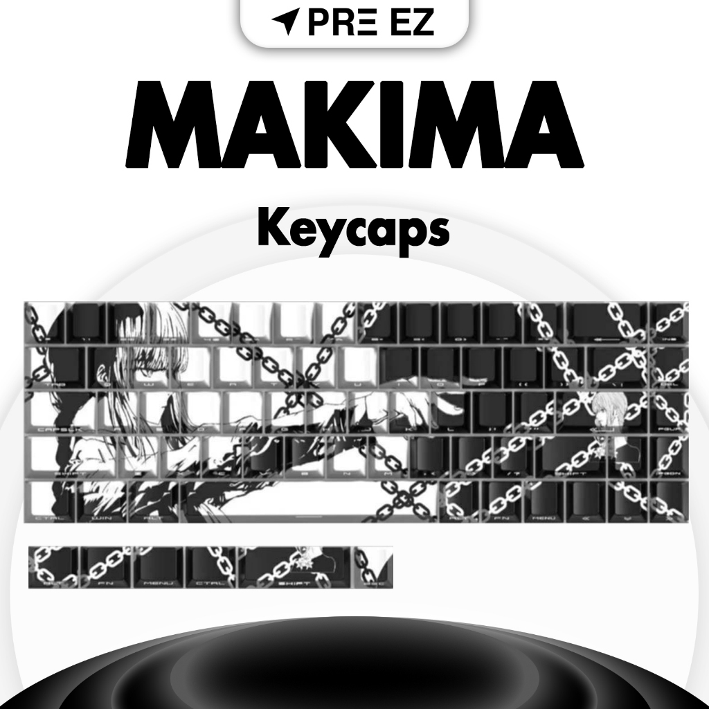 พร้อมส่ง ! Makima Chain Lock Keycaps PBT 74 ปุ่ม | คีย์แคปไซเบอร์พังค์
