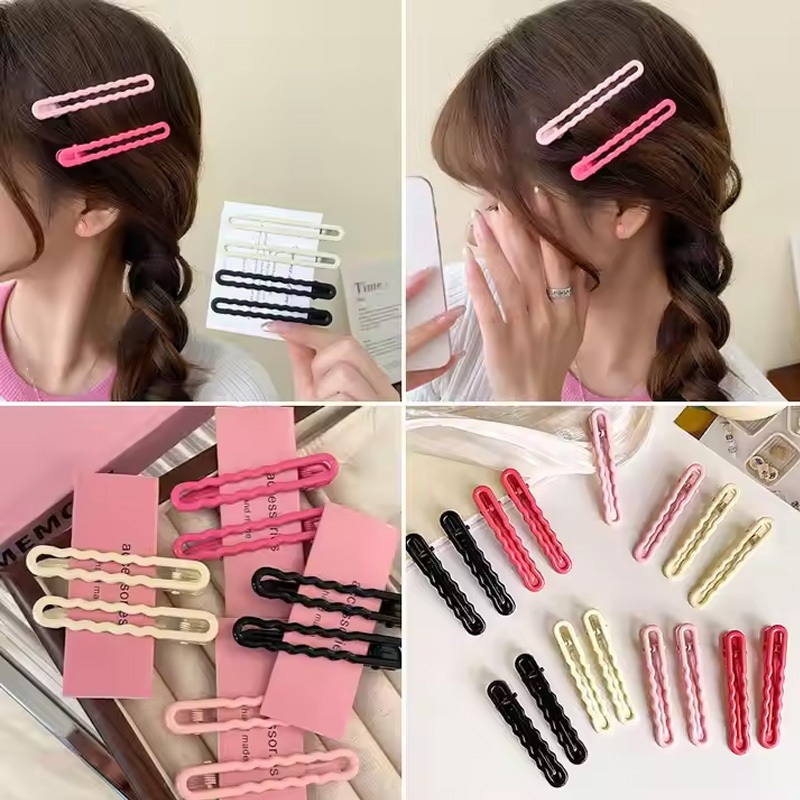 2025 โลหะสีลูกกวาดกิ๊บติดผมกลวงคลื่นผมหักด้านข้างหน้าม้าเครื่องประดับผมปากเป็ด