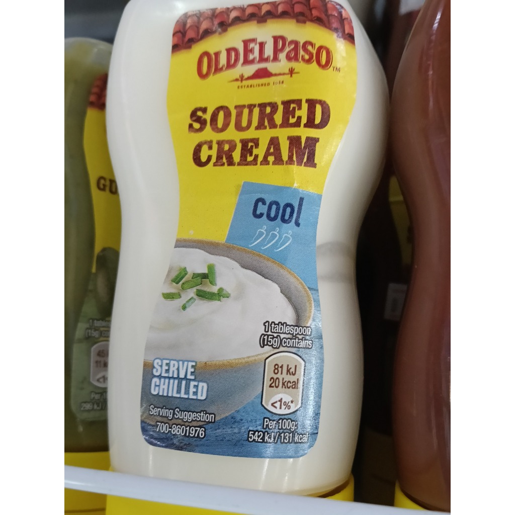 OLD EL PASO Mexican Style Sour Cream * COOL * SQUEEZY BOTTLE * 230g