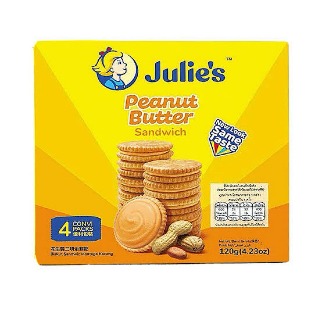 Julie’s peanut butter  crackers 120g.  อร่อยยยหอมมัน แครกเกอร์ไส้ครีมเนยถั่ว จูลี่ส์