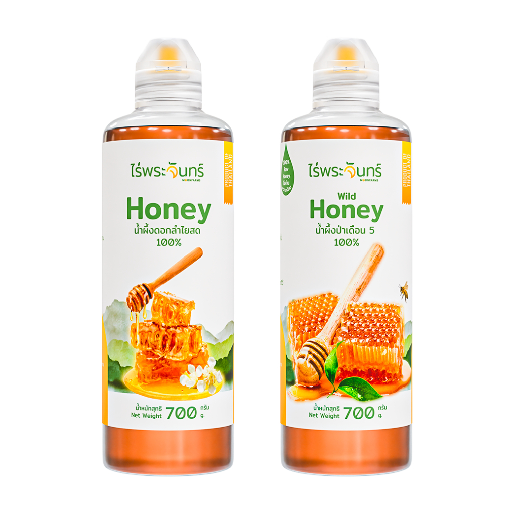 น้ำผึ้งดอกลำไย น้ำผึ้งป่า ไม่ผสมน้ำเชื่อม น้ำผึ้งแท้เกรดพรีเมี่ยม แบรนด์ไร่พระจั