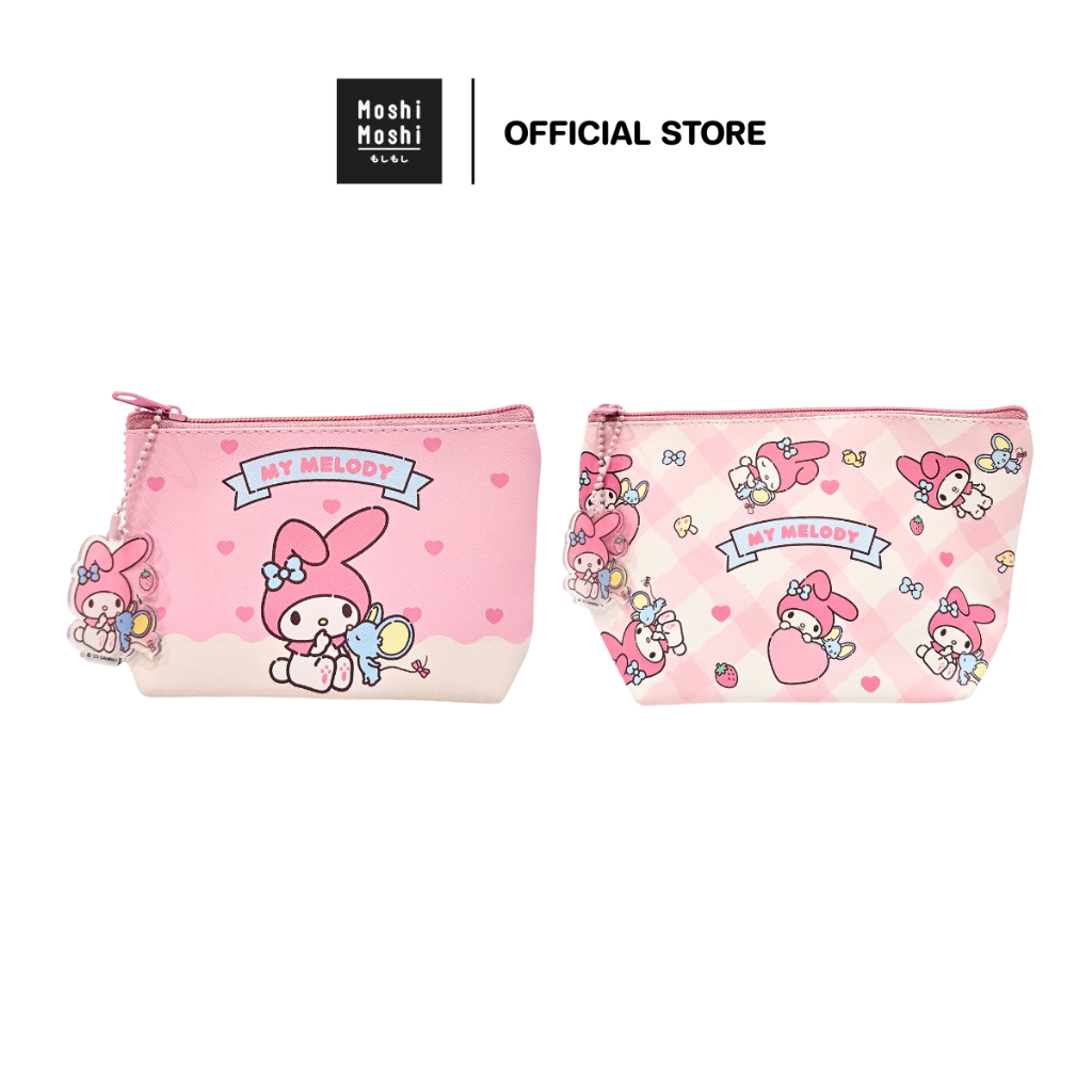 Moshi Moshi กระเป๋าเครื่องสำอางค์ กระเป๋าเศษสตางค์ ลาย Mymelody ลิขสิทธิ์แท้จากค่าย Sanrio รุ่น 6100003657 และ 610000491