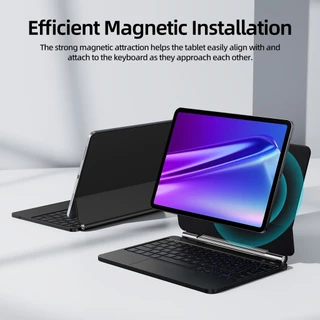 GOOJODOQ แป้นพิมพ์บลูทูธ หน้าจอแสดงผล LED พร้อมตัวยึดแม่เหล็ก Rgb Keyboard For Air4 5 6 Gen10