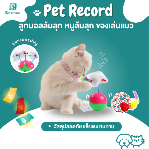 Pet Record ลูกบอลล้มลุก หนูล้มลุก ของเล่นแมว บอลกรงหนู บอลของเล่นแมว