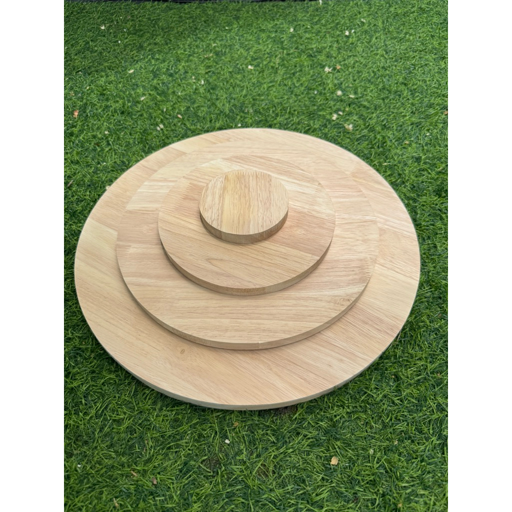 ไม้แผ่นกลม หนา15มิล เกรดAAไม่มีตาไม้ ขนาดกว้าง30-40cm ทำจากไม้แท้ยางพาราประสาน ตัดด้วยเครื่องcncเท่ากันทุกแผ่น - รูปที่ 5