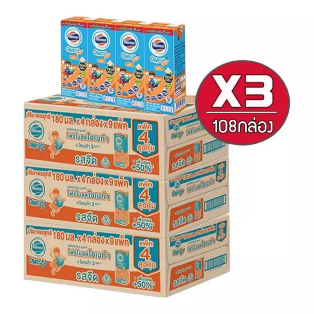 Foremost Omega 369 รสจืด UHTแพ็ค 3ลัง