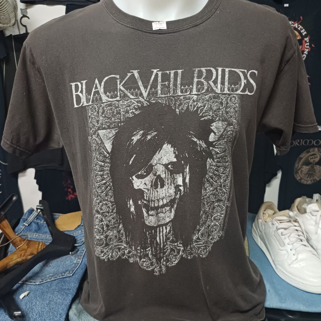 เสื้อยืด สีน้ำตาล วง Black Veil Brides ป้าย Hanes ไซส์ L