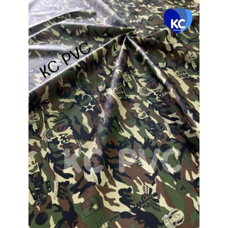 ผ้าหนังเทียม พีวีซี PVC ลายทหาร ลายพราง หุ้มลำโพง หุ้มเบาะรถมอไซค์จักรยานยนต์