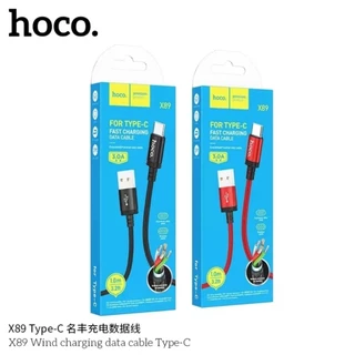 สายชาร์จมือถือ จ่ายไฟสูงสุด 60W HOCO X89 ยาว 1 เมตร/2เมตร สาย Micro/Type-C/iOS สายไนลอนถัก แข็งแรงทนทาน