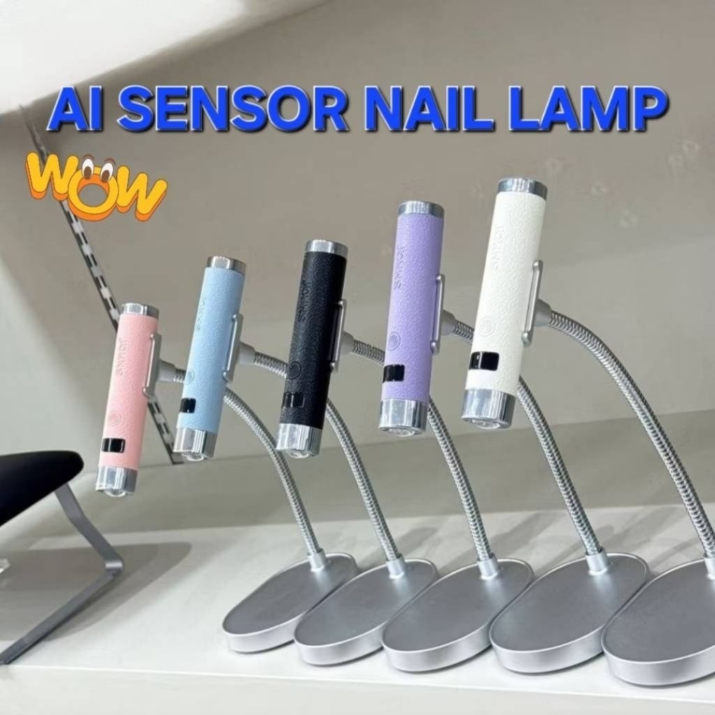 SNRQI AI Sensor Nail Lamp ไฟฉายอบเล็บ ล็อกอะไหล่ 5 สีตัวเลือก ชาร์จไฟได้ พร้อมขาตั้ง
