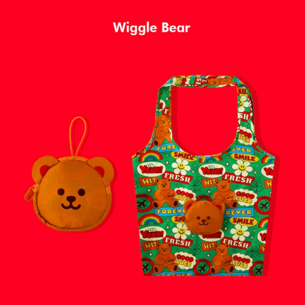 🌈กระเป๋า Wiggle Bear Pocketable Bag ถุงผ้า พกพา พับเก็บได้ Wiggle Wiggle แท้💯 04105