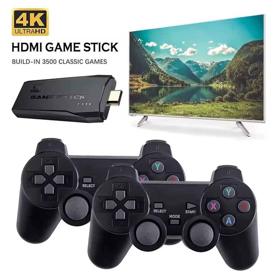 M8 Pro เกมคอนโซล 4K 64GB ความละเอียด 20000เกมคอนโซล + คอนโทรลเลอร์คู่ไร้สาย 2.4G เหมาะสำหรับแล็ปท็อป/พีซี/ทีวี
