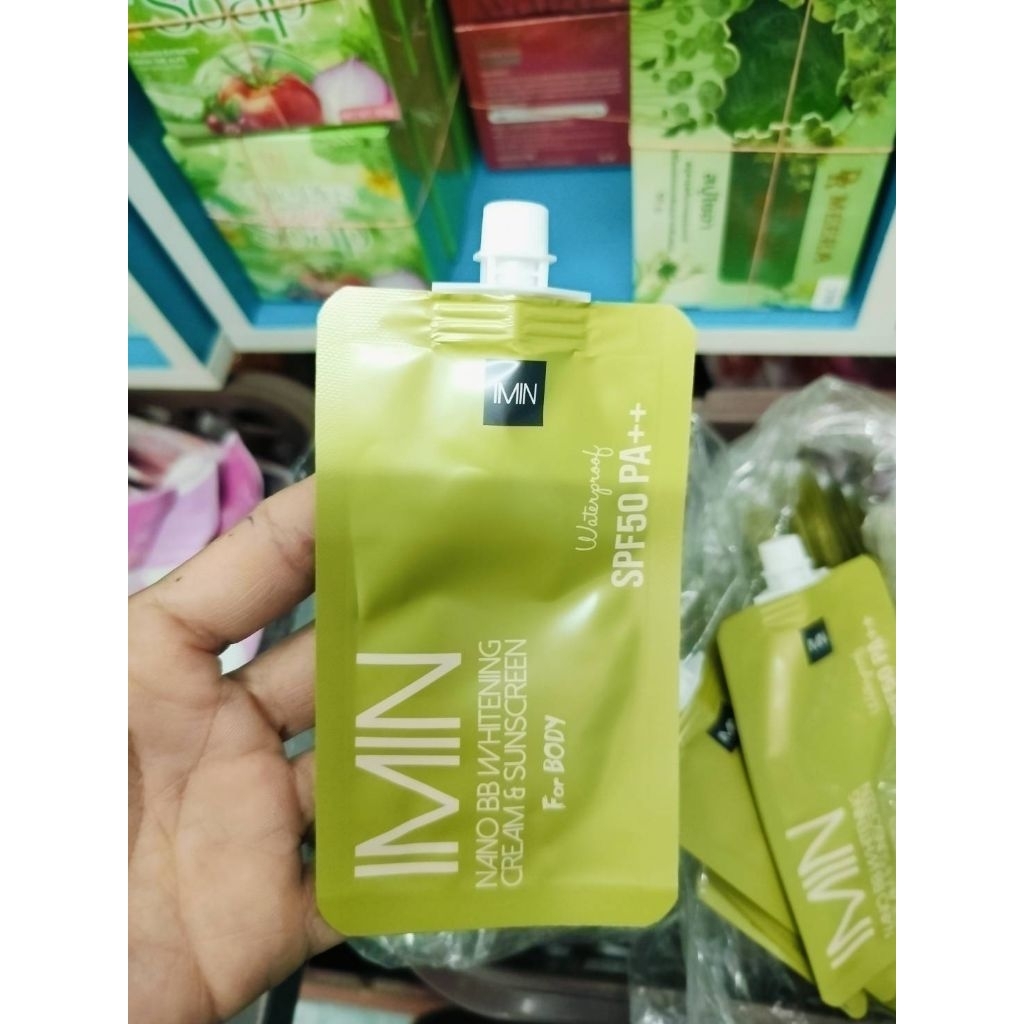 แบบซอง)ไอมิน นาโน บีบีไวท์เทนนิ่งครีม แอนด์ซันสกรีน มี 3 เบอร์ให้เลือก