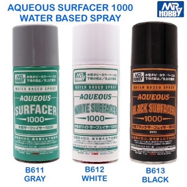 GSI Creos Mr Hobby B611,B612,B613 Aqueous Water-Based Surfacer 1000 Spray 170ml รองพื้นโมเดล Gundam Gunpla Plastic Model