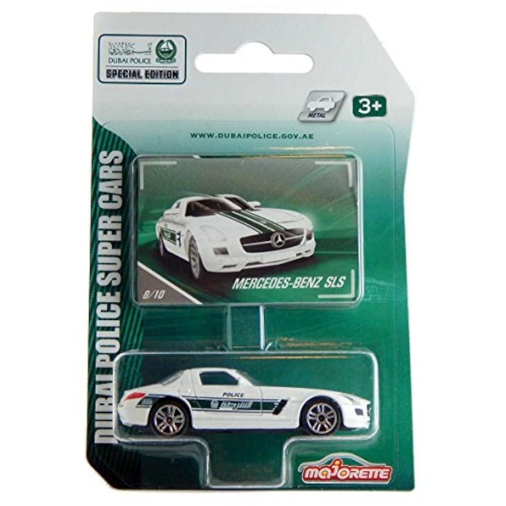 Majorette รถเหล็ก1/64 BENZ SLS AMG Dubai police super cars รถตำรวจดูไบ (แพ็คไม่สวย) ของแท้ มือ 1 พร้อมส่ง