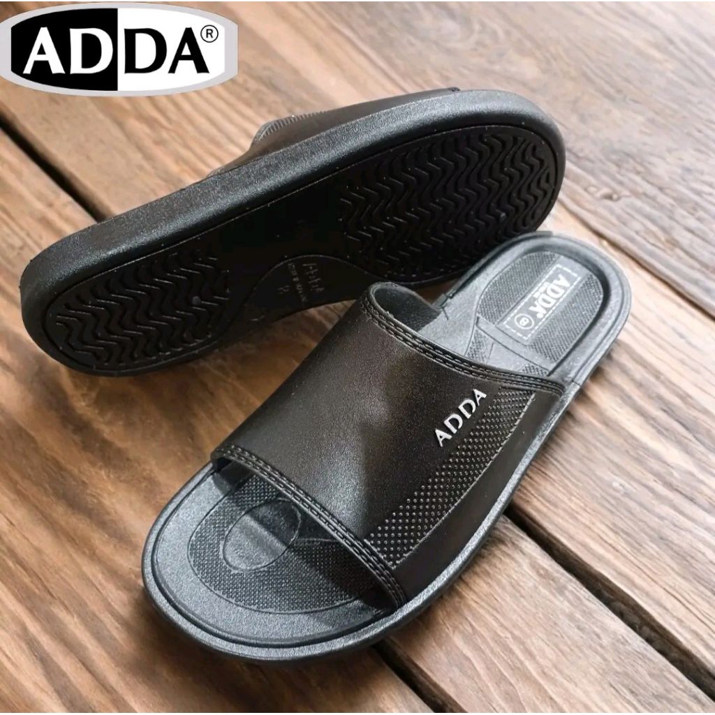 ADDAสวมลำลองชายรุ่นยอดนิยมสีดำไซส์ 7-11 สีดำ ไซส์ 39-44