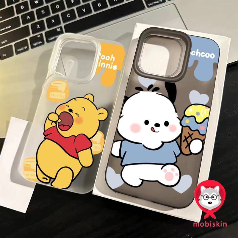 เคสโทรศัพท์มือถืออะคริลิคใส For iPhone 16 15 14 11 13 12ProMax X XS 7P 8Plus นุ่มป้องกันการชน ส่งจากไทยส วินนี่เดอะพูห์
